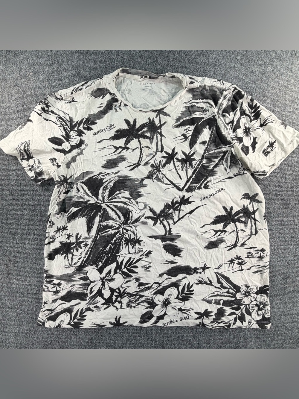 AllSaints Men's Seabreeze Crewneck T-Shirt Large 100% Cotton